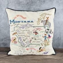 Montana Custom Embroidered Pillow Swan Magic