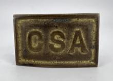 Bronze Civil War CSA Belt Buckle
