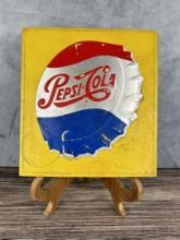 Pepsi Cola Soda Cardboard Bottle Cap Sign