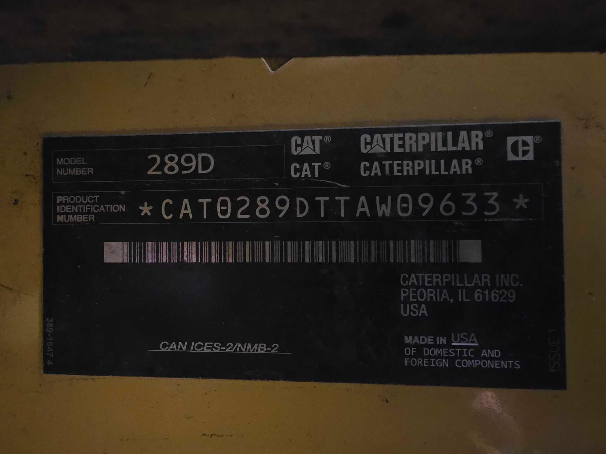 2019 Caterpillar 289D Skid Steer Loader