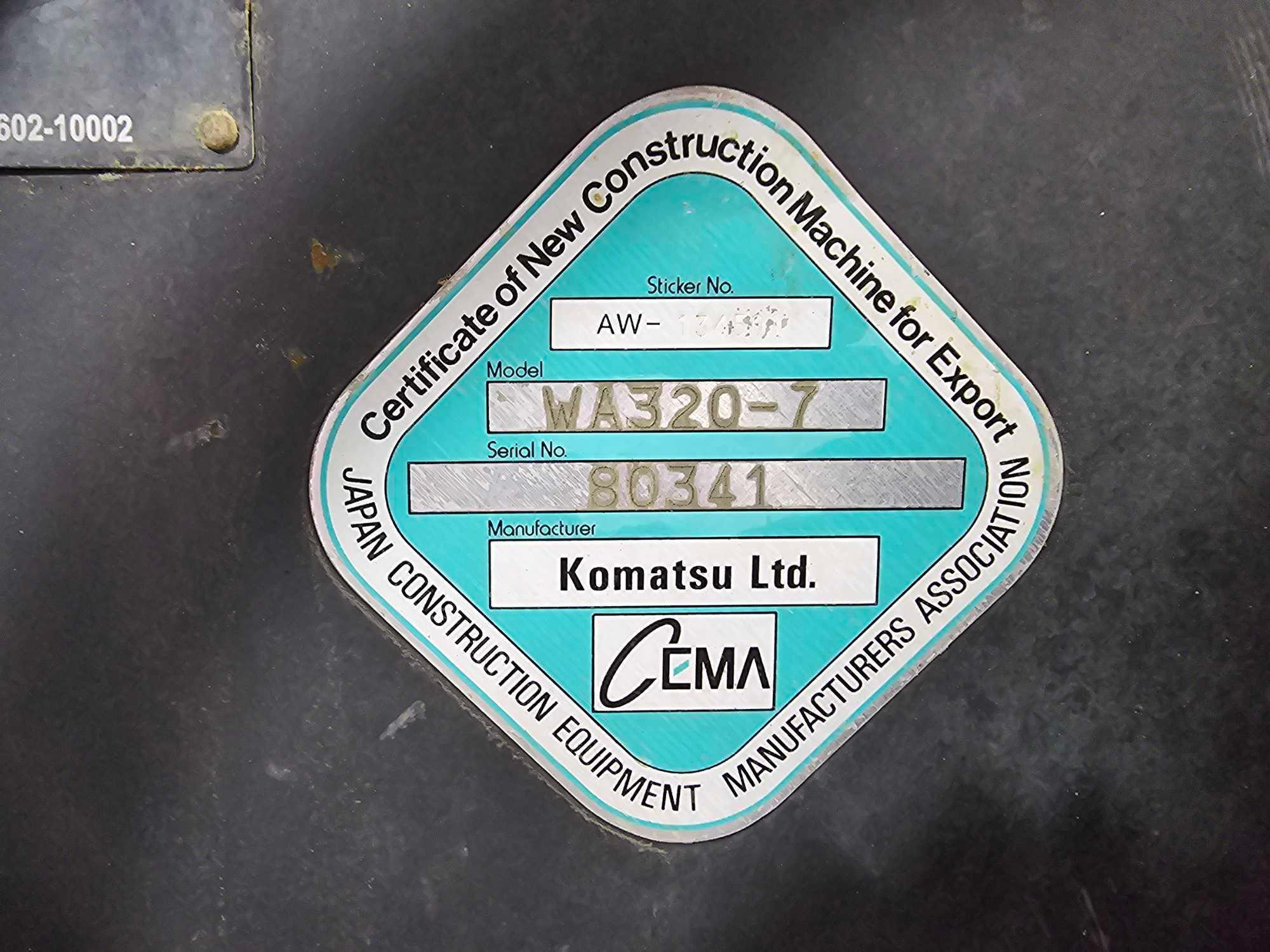 2014 Komatsu WA320-7 Wheeled Loader