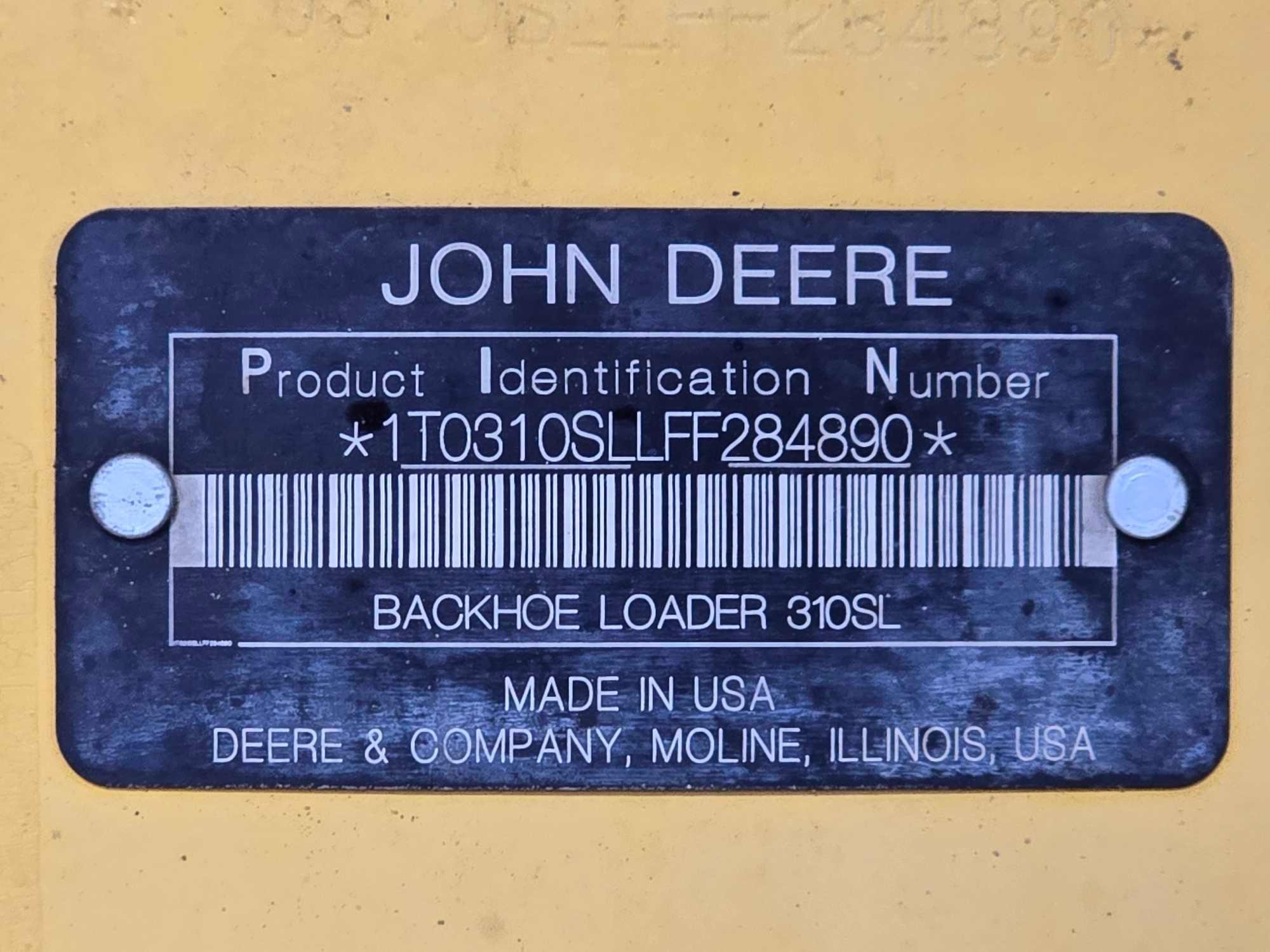 2015 John Deere 310SL Backhoe Loader