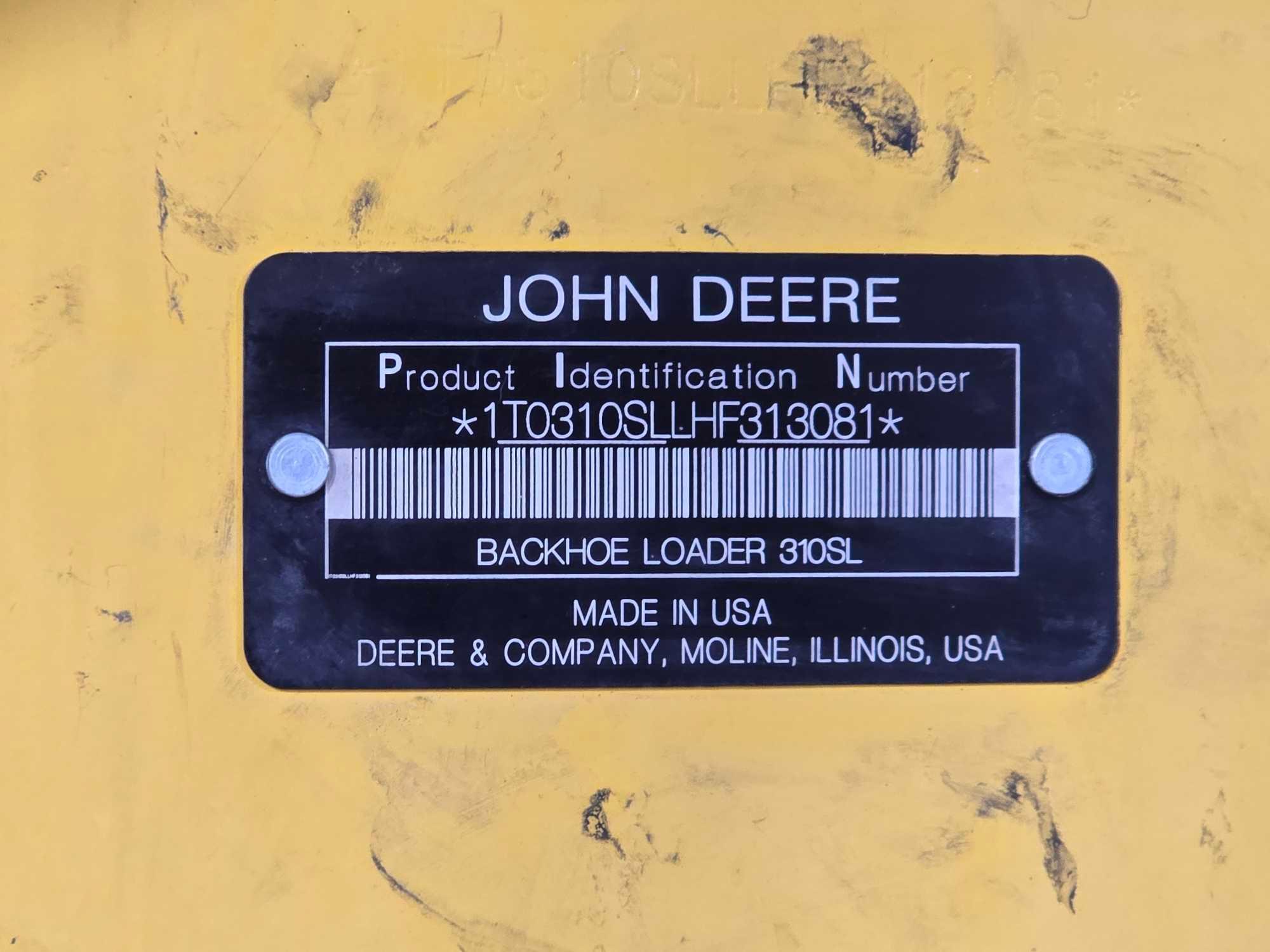 2017 John Deere 310SL Backhoe Loader