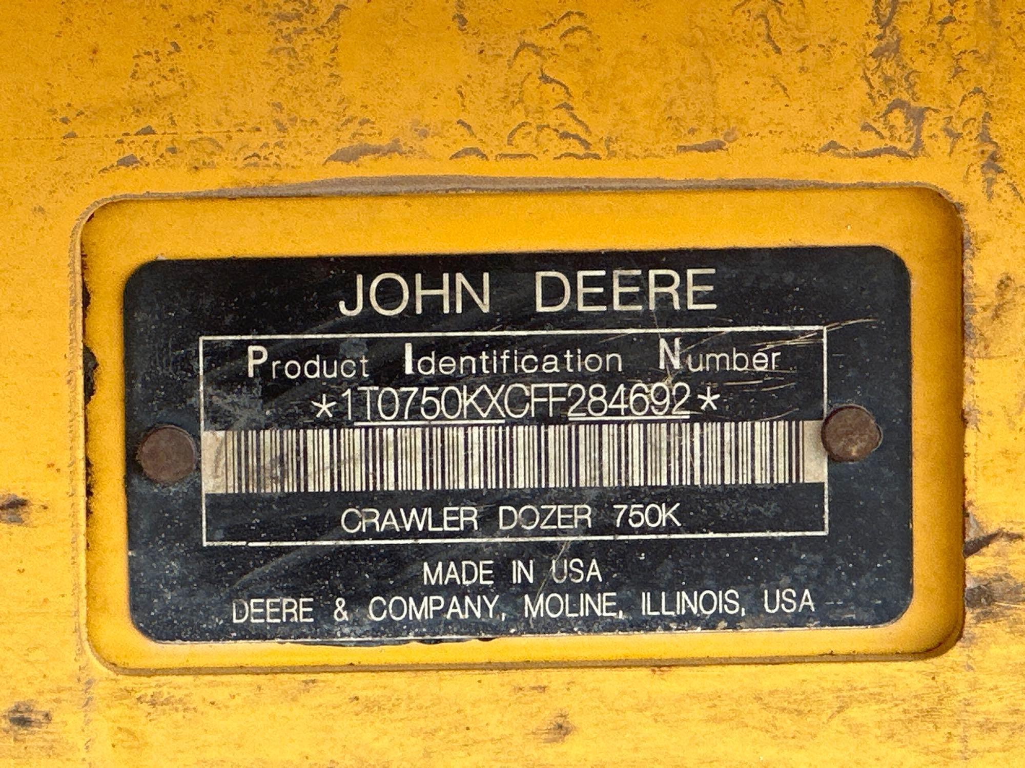 2015 John Deere 750K LGP Crawler Dozer