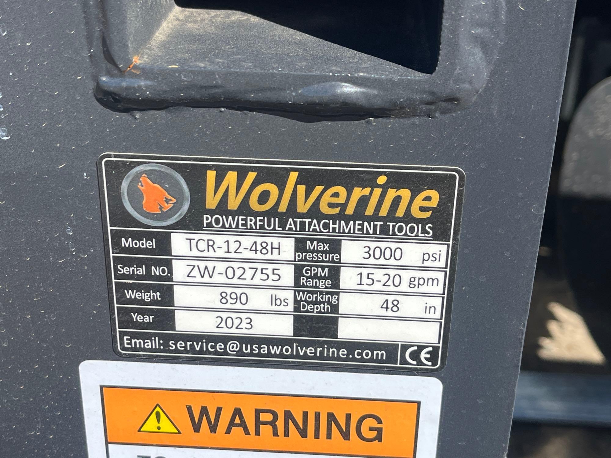 NEW/UNUSED 2023 Wolverine TCR-12-48H Skid Steer Trencher Attachment