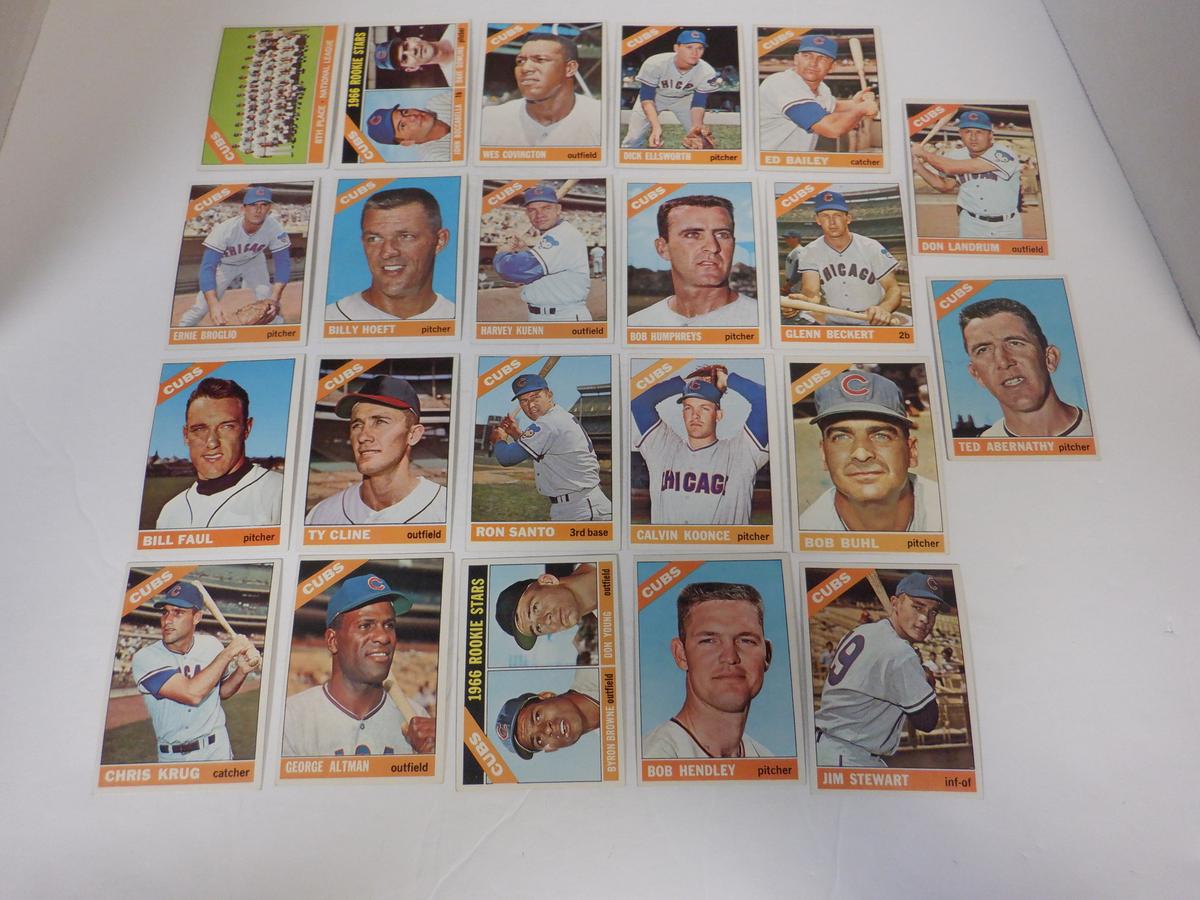 LOT OF 22 1966 TOPPS CHICAGO CUBS CARDS