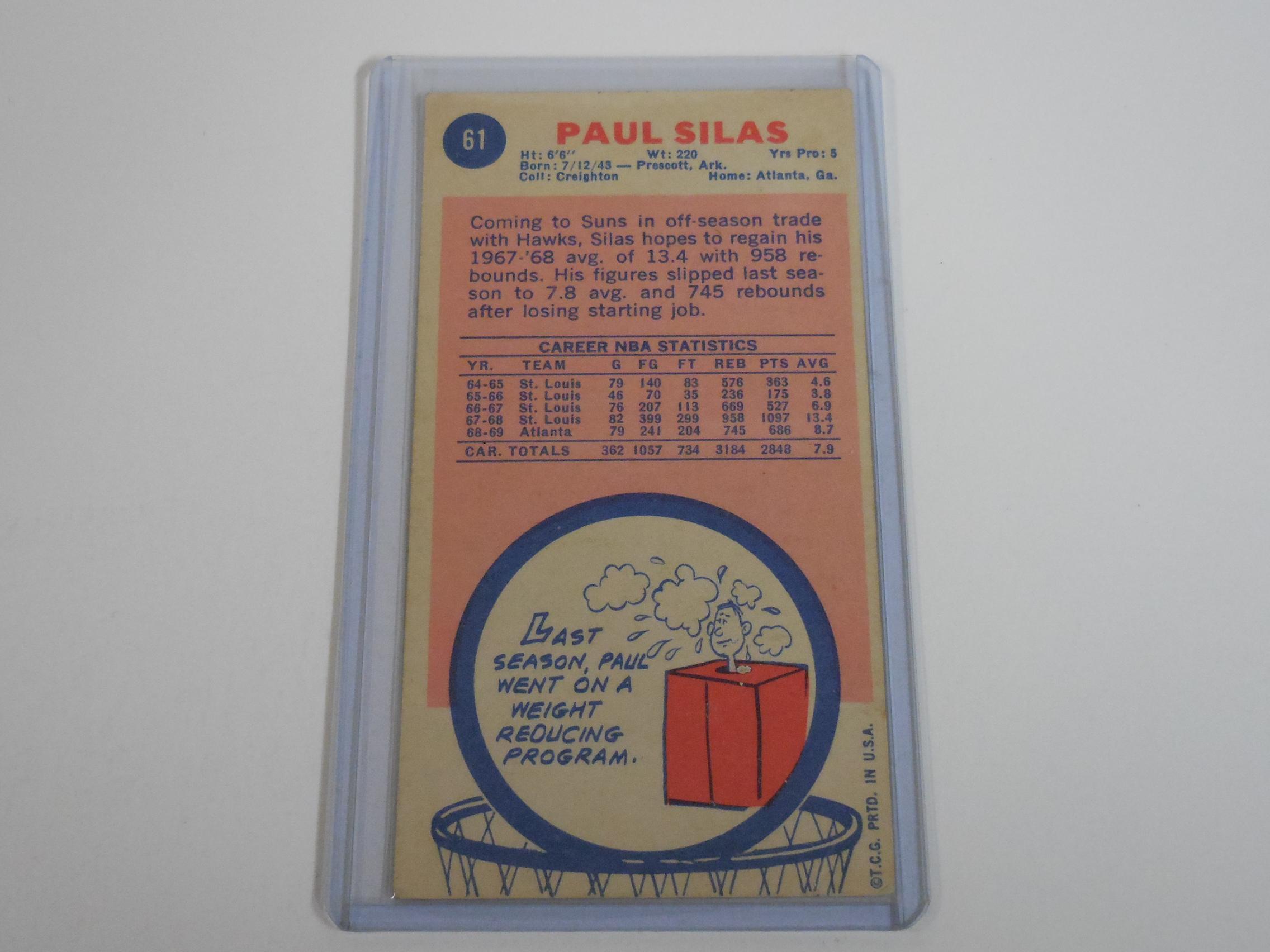 1969-70 TOPPS BASKETBALL #61 PAUL SILAS ROOKIE CARD PHOENIX SUNS RC