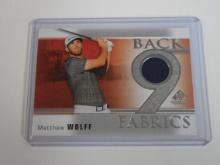 2021 UD SP GAME USED GOLF MATTHEW WOLFF TOURNAMENT RELIC CARD PGA