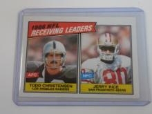 1987 TOPPS FOOTBALL NFL RECEIVING LEADERS TODD CHRISTENSEN JERRY RICE
