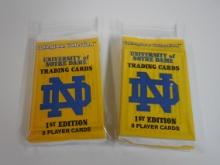 1990 COLLEGAITE COLLECTION NOTRE DAME FIGHTING IRISH 10 PACK LOT