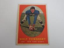 1958 TOPPS FOOTBALL #101 WALT YOWARSKY ROOKIE CARD