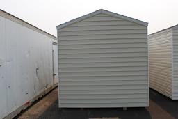 NEW 8' X 12' SHED ON SKIDS, W/ 4' X 6 ' ROLL UP DOOR, TAX