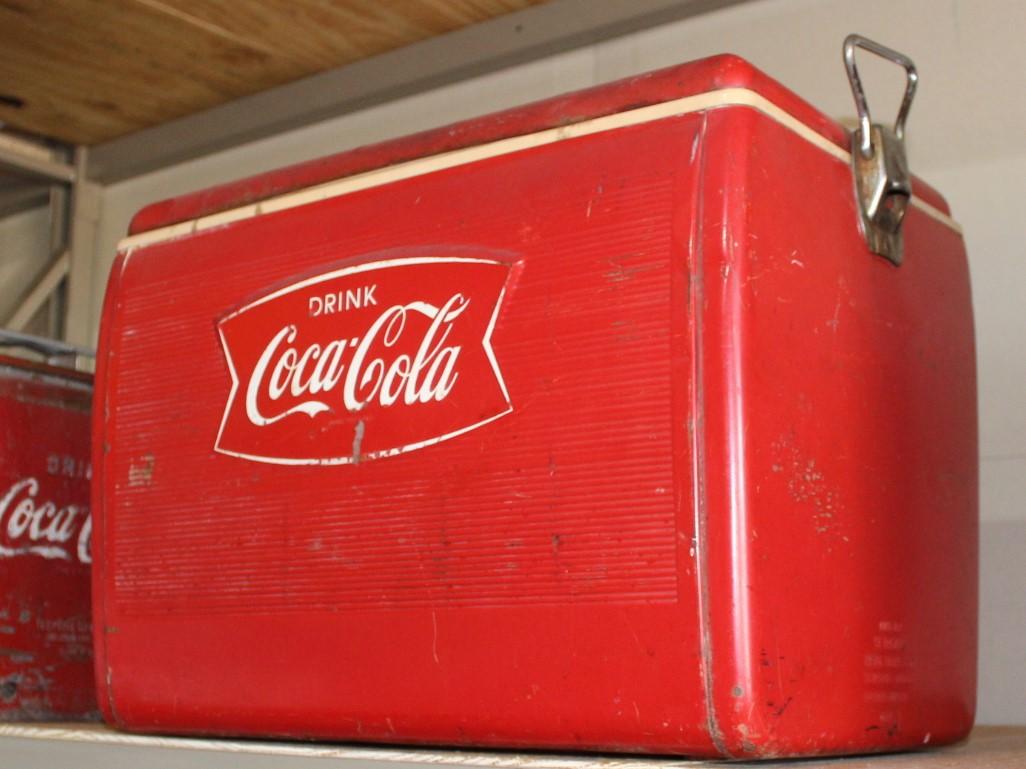 Coca Cola metal cooler, original paint