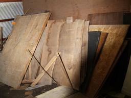 Misc. Lumber Against Shed Inside Of Shed, Shelf
