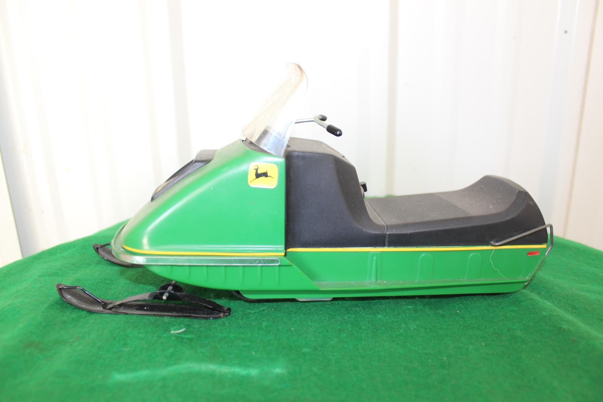 John Deere snowmobile battery operated toy, not tested, no box