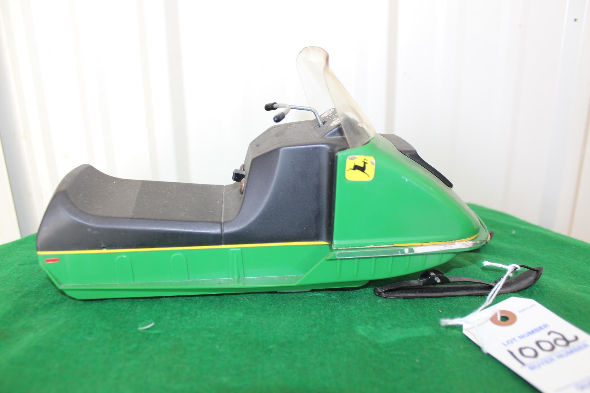 John Deere snowmobile battery operated toy, not tested, no box