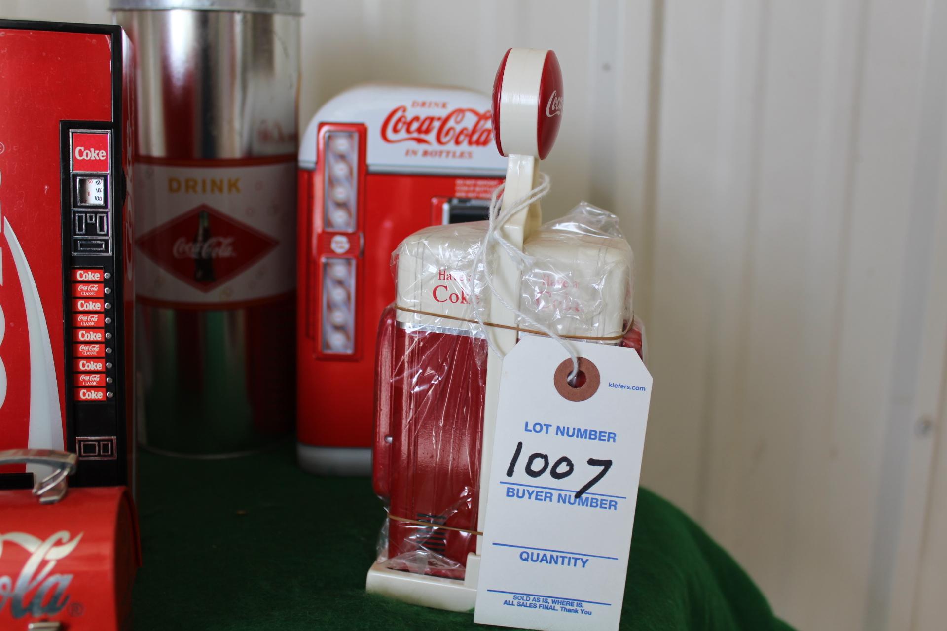 (8) Coca Cola memorabilia pieces, cans, bottles