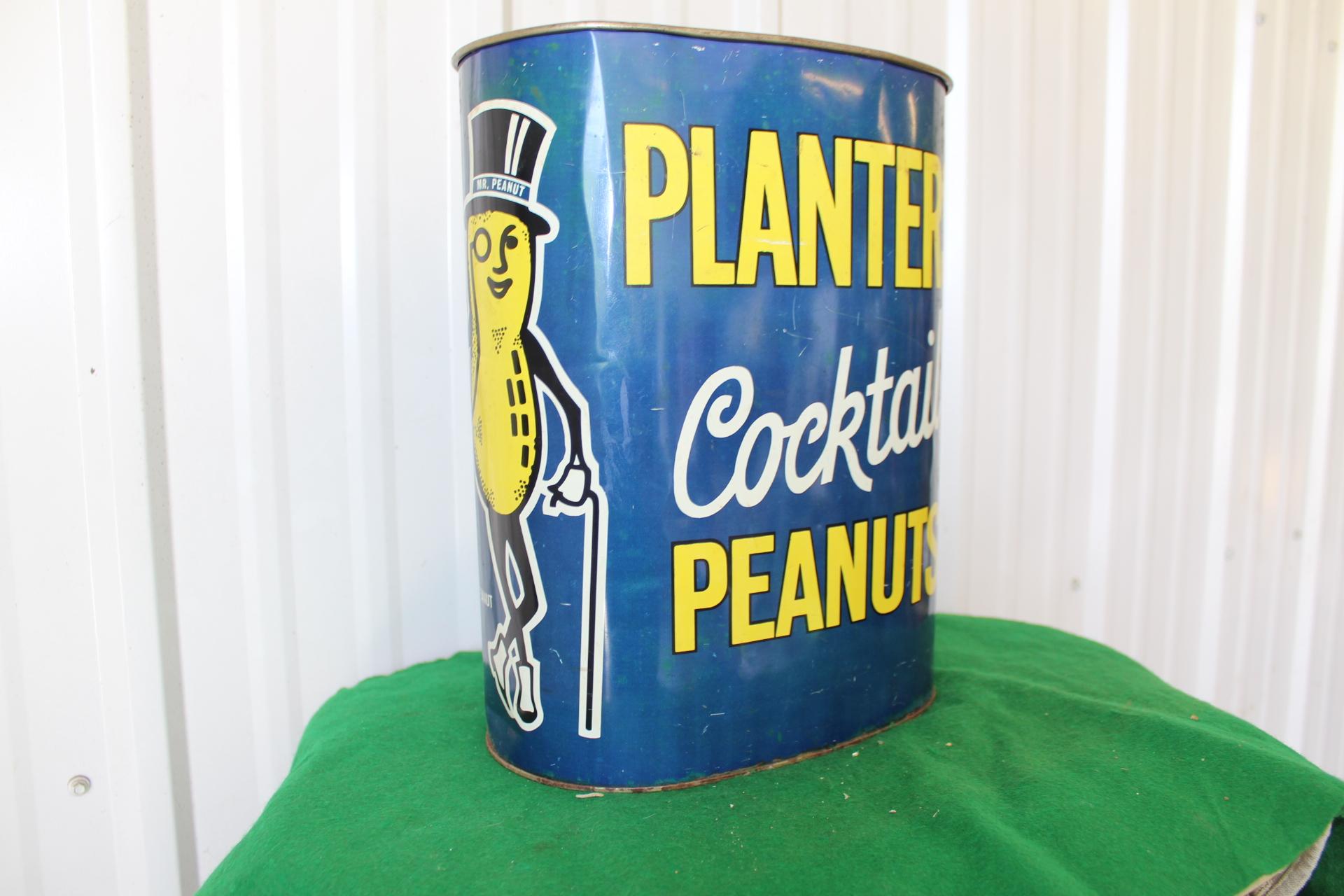 (2) Planters Peanuts stuffed toys inside tin