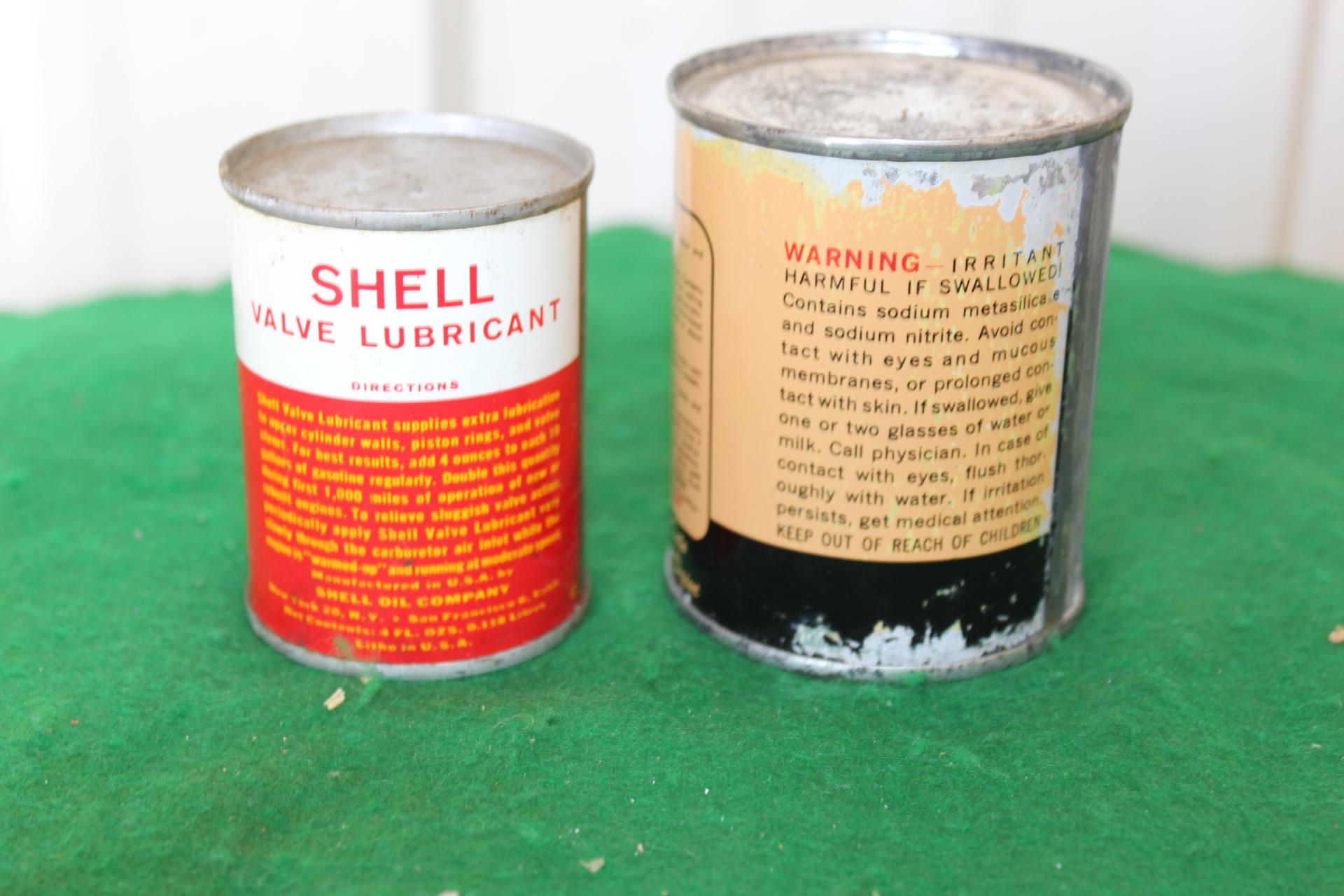 Shell valve lubricant can, Archer rustop concentrated can, both unopened