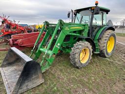 John Deere 6115D MFWD Cab Tractor with 673 Self Leveling Loader