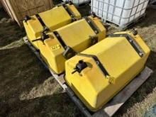 (3) John Deere Dry Fertilizer Boxes With Lids, Augers & Mounting Brackets
