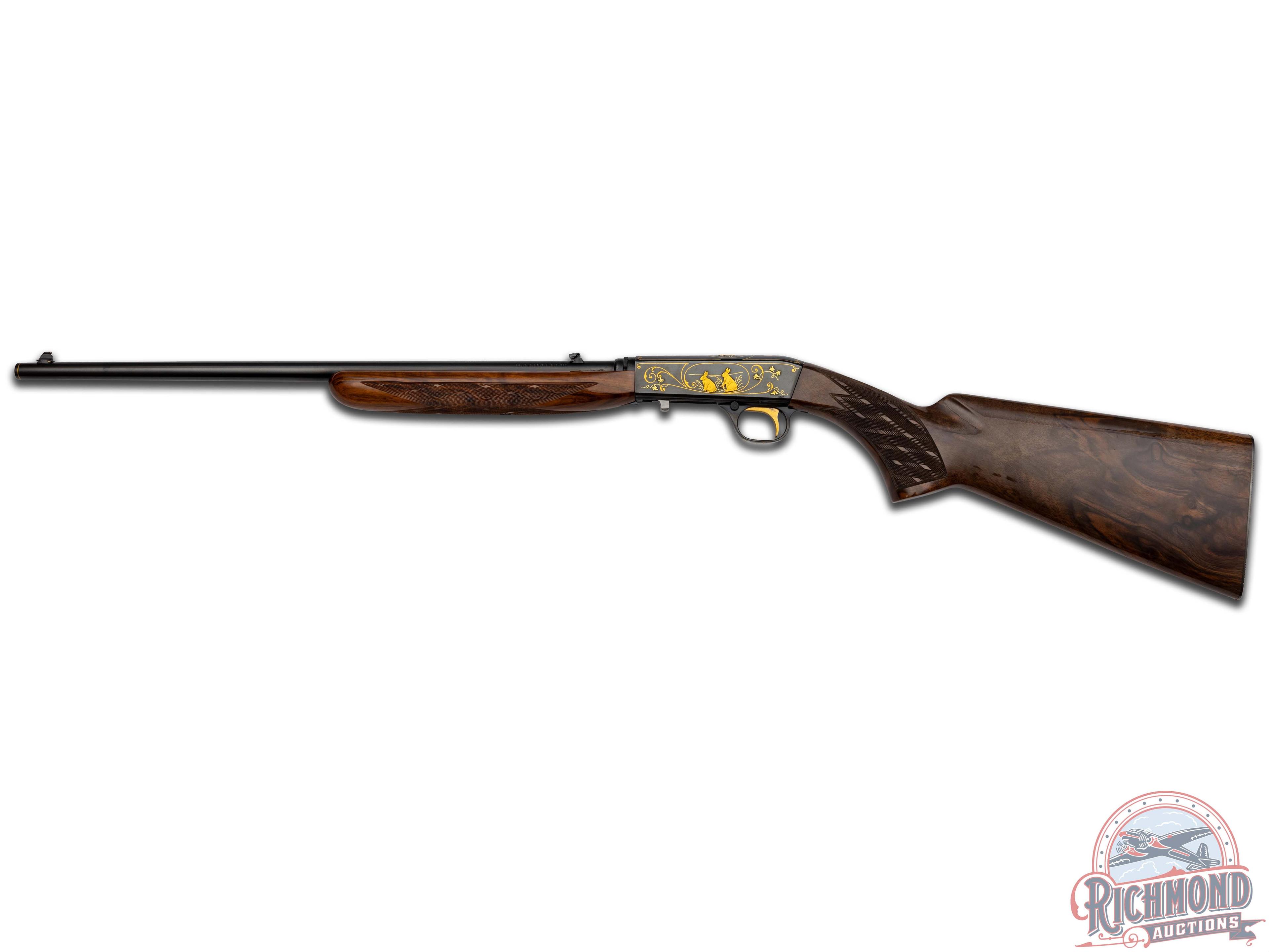 Double Signed Custom Pre-1955 Belgian Browning SA-22 Semi-Automatic Rifle by Angelo Bee