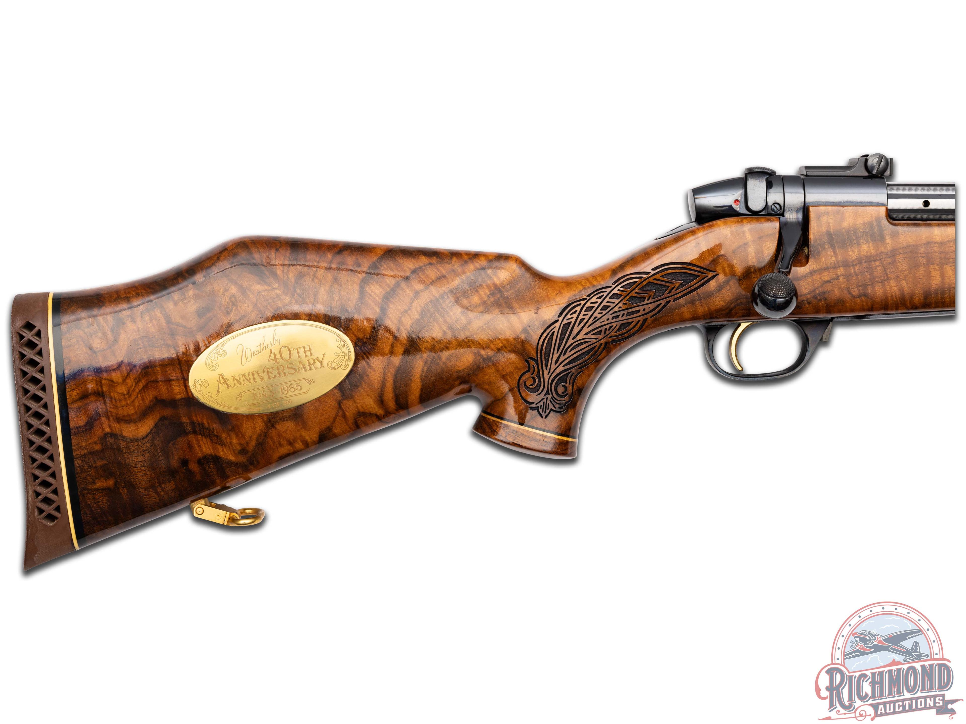 1985 Weatherby 40th Anniversary 1 of 200 Mark V .257 WBY Magnum Bolt Action Rifle & Weatherby Case