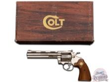 Stunning NIB 1979 Colt Diamondback 6" Nickel .22 LR Double Action Revolver in Original Box