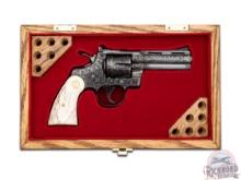 1967 Colt Python 4" Revolver Engraved & Inlaid by Master Engraver Jeff Flannery in Presentation Case