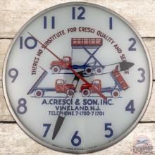 Cresci Quality & Service 15" Lighted Advertising Clock w/ Truck Graphics NJ