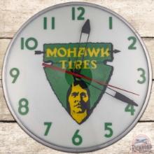 Mohawk Tires 15" Advertising Clock w/ Arrow Logo