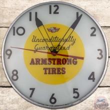 Armstrong Tires 15" Advertising Clock w/ Logo