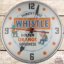 Whistle Golden Orange Goodness 15" PAM Advertising Clock w/ Elves