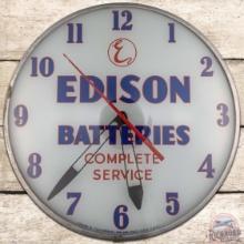 Edison Batteries Complete Service 15" Advertising Clock