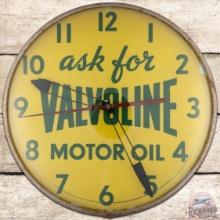Ask for Valvoline Motor Oil 15" Pam Advertising Clock