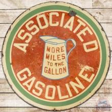 Associated Gasoline "More Miles to the Gallon" DS Porcelain Sign