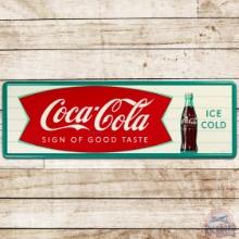 NOS Coca Cola Sign of Good Taste w/ Fishtail Bottle & Paper
