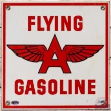 Flying A Gasoline SS Porcelain Pump Plate Sign w/ logo