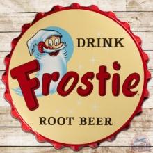 Amazing Drink Frostie Root Beer 38" Convex SS Tin Bottlecap Sign w Stars
