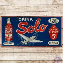 Drink Solo 6 Fruity Flavors SS Tin Sign w/ Plane & Bottle