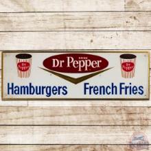 Drink Dr. Pepper Hamburgers French Fries Emb. Foil Sign w/ Cups