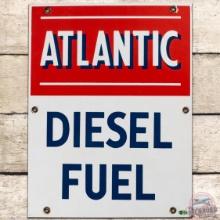 Atlantic Diesel Fuel SS Porcelain Gas Pump Plate Sign