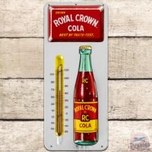 Drink RC Royal Crown Cola Embossed SS Tin Thermometer w/ Bottle