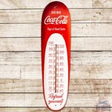 Drink Coca Cola "Refresh Yourself" SS Tin Cigar Thermometer