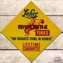 Laher Mustang Tires DS Tin Sign w/ Logo