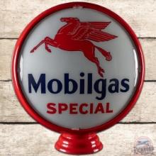 Mobilgas Special Gasoline 16.5" Gas Pump Globe Lenses w/ Metal Body