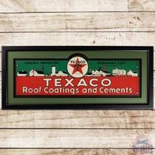 1939 Texaco Roof Coatings and Cements Framed Die Cut SS Tin Sign