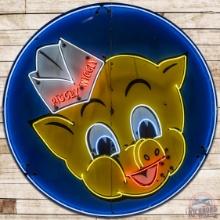 Outstanding Piggly Wiggly 8' SS Porcelain Neon Sign