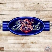 Ford V8 SS Porcelain Neon Sign w/ Wings