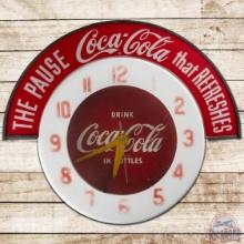 Drink Coca Cola In Bottles Cleveland Neon Advertising Clock w/ Marquee